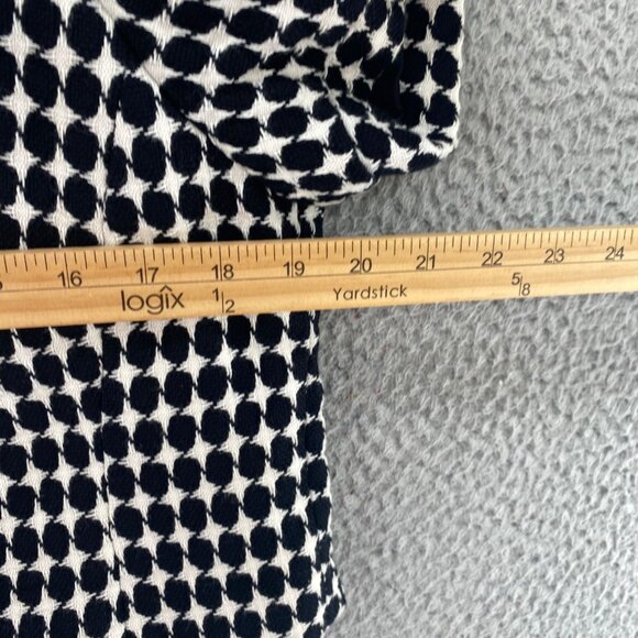 LOFT Jacket Womens 12 Black White Pattern Wool Blend Short Sleeve Cropped Button - Picture 7 of 9